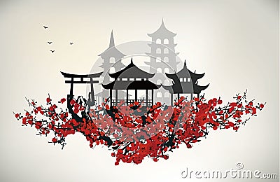 China city Vector Illustration