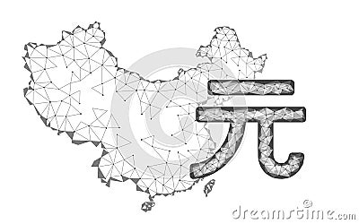 China currency yuan symbol. Payment banking chinese trade market world map Asia. Grow economy vector illustration Vector Illustration