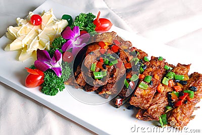 China delicious food--fried pork ribs Stock Photo