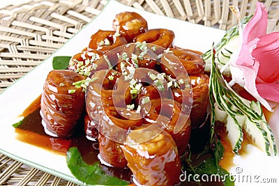 China delicious food--pig intestine Stock Photo