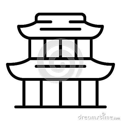 China exhibition building icon, outline style Vector Illustration