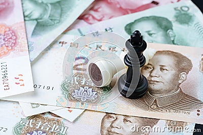 China finance tariff trade war negotiation talk concept, chess k Stock Photo