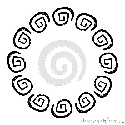 china frame, circle shape, simple vector doodle hand draw sketch Vector Illustration