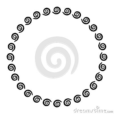 china frame, circle shape, simple vector doodle hand draw sketch Vector Illustration