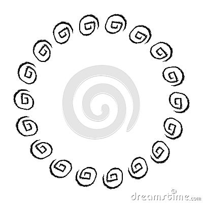 china frame, circle shape, simple vector doodle hand draw sketch Vector Illustration