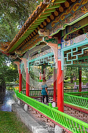 China garden in Zurich, Switzerland Editorial Stock Photo