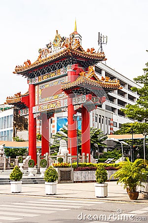 China gate in Chinatown, Bangkok, Thailand Stock Photo