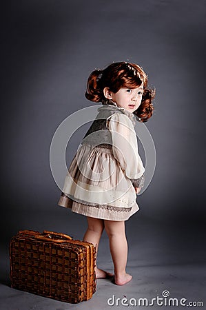 China girl of 1920s with lugga Stock Photo