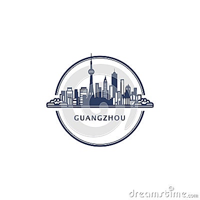 China Guangzhou cityscape vector logo Vector Illustration