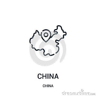 china icon vector from china collection. Thin line china outline icon vector illustration. Linear symbol for use on web and mobile Vector Illustration