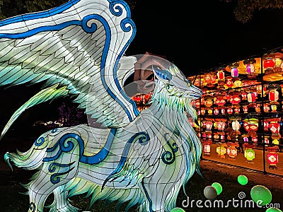 China Lights 2022 in Hales Corners, Wisconsin light displays Editorial Stock Photo