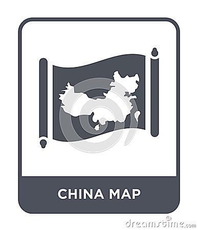 china map icon in trendy design style. china map icon isolated on white background. china map vector icon simple and modern flat Vector Illustration