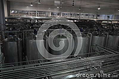 China Mengniu dairy production line Editorial Stock Photo