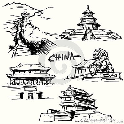 China, Peking - chinese heritage Vector Illustration