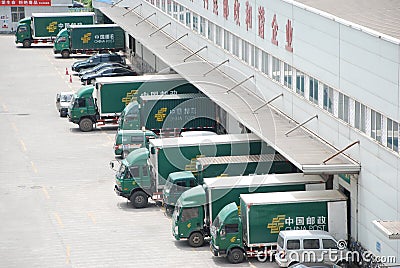 China post Delivery Truck Editorial Stock Photo