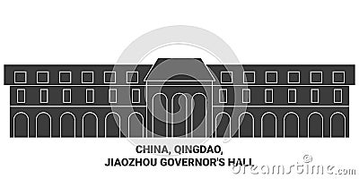 China, Qingdao, Jiaozhou Governor's Hall travel landmark vector illustration Vector Illustration