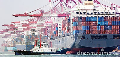 China Qingdao port container terminal Editorial Stock Photo