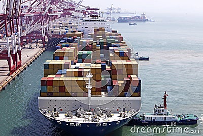 China Qingdao Port Container Terminal Editorial Stock Photo