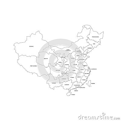 China Regions Map Vector Illustration