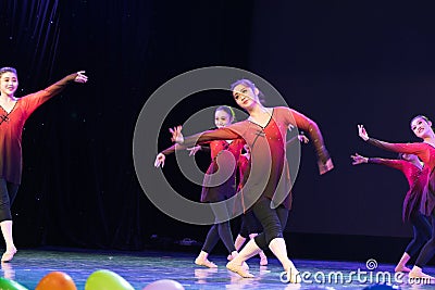 Start type-The youth problems-Modern dance Editorial Stock Photo