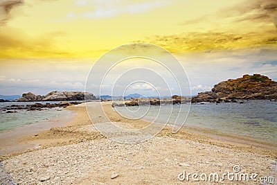 Haitang bay wuzhizhou island on the beautiful lover island scenery Editorial Stock Photo