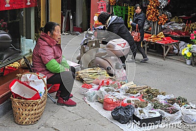 China `s Zhejiang Songyang Ming and Qing streets of craftsmen Editorial Stock Photo