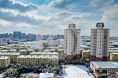 Shanghai snow Editorial Stock Photo