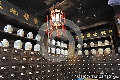 China Shanghai Zhujiajiao antique medicine shop Editorial Stock Photo