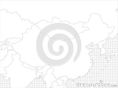 China simple outline blank map Vector Illustration