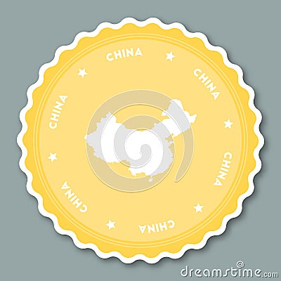 China sticker flat design. Vector Illustration