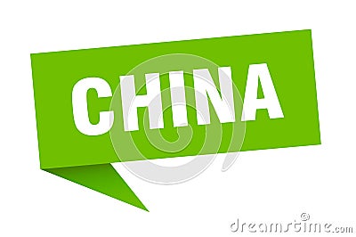 China sticker. China signpost pointer sign. Vector Illustration