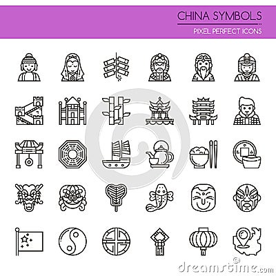 China Symbols Vector Illustration