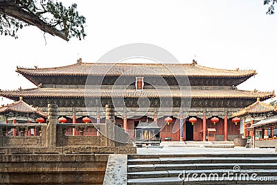 China taishan ancient buildings, daimiao Stock Photo