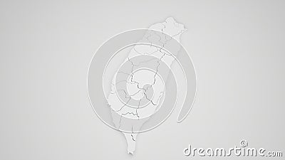 china taiwan white map on white background Stock Photo