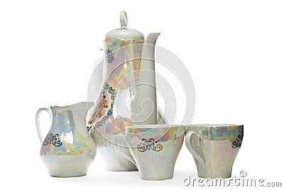 China tea set, isolated Stock Photo