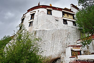 China,Tibet, Lhasa. The ancient monastery Pabongka in June, 7th century buildings Stock Photo