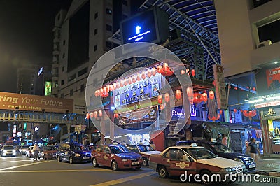 Chinatown Kuala Lumpur night Editorial Stock Photo
