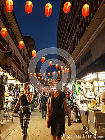 China Town at Petaling Street , Kuala Lumpur Malaysia Editorial Stock Photo