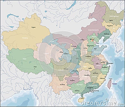 Map of China Vector Illustration