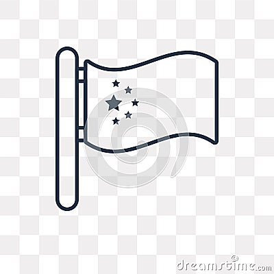 China vector icon isolated on transparent background, linear Chi Vector Illustration