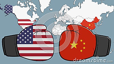 China versus VS American dollar Stock Photo