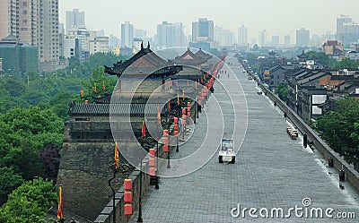 China Xian city wall Stock Photo
