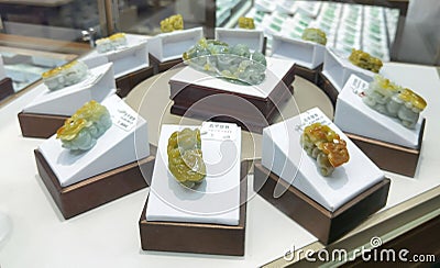China Yunnan Kunming Xishuangbanna Green Jade Jewelry Treasure Collectible Natural Burma Stone Rock Gemstone Geology Nature Editorial Stock Photo