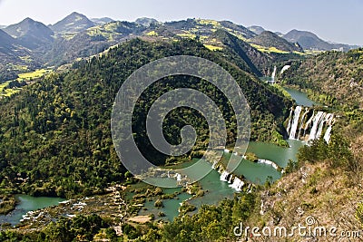 China Yunnan Luoping Kowloon falls group Stock Photo