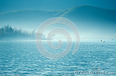 The China Yunnan morning Lugu Lake Stock Photo