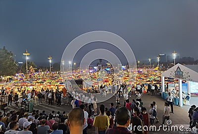 China Yunnan Xishuangbanna Jinghong Starlight Night Market Banna Mekong Riverside Flea Market Gaozhuang Nightlife Snack Souvenir Editorial Stock Photo