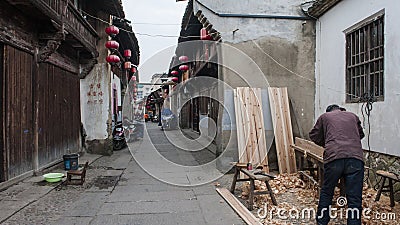 China Zhejiang Songyang Mingqing Street. Editorial Stock Photo