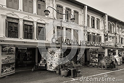 Chinatown Heritage Centre building at Pagoda Street in Singapore Editorial Stock Photo