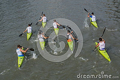 Wonderful kayaking show Editorial Stock Photo