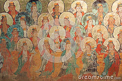 Chines ancient mural Stock Photo